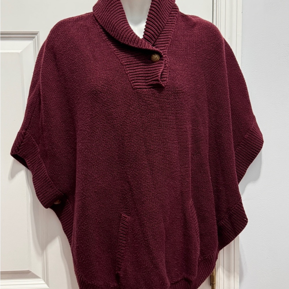Lauren Ralph Lauren vintage Red Poncho Style Shrug small